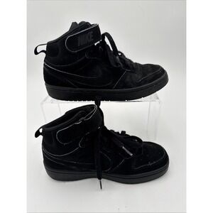 Nike Boys Court Borough Mid 2 CW5867-001 Black Basketball Shoes Sneaker Size 3.5